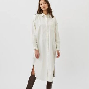 $200 MINIMUM FASHION Minimum Saralinna Organic Cotton White Midi Dress Medium L